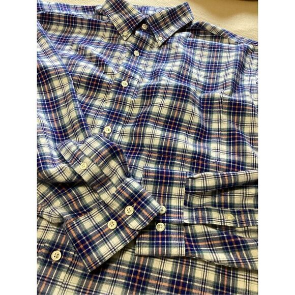 Roundtree  Yorke Men Blue Plaid Long XL - Picture 8 of 8